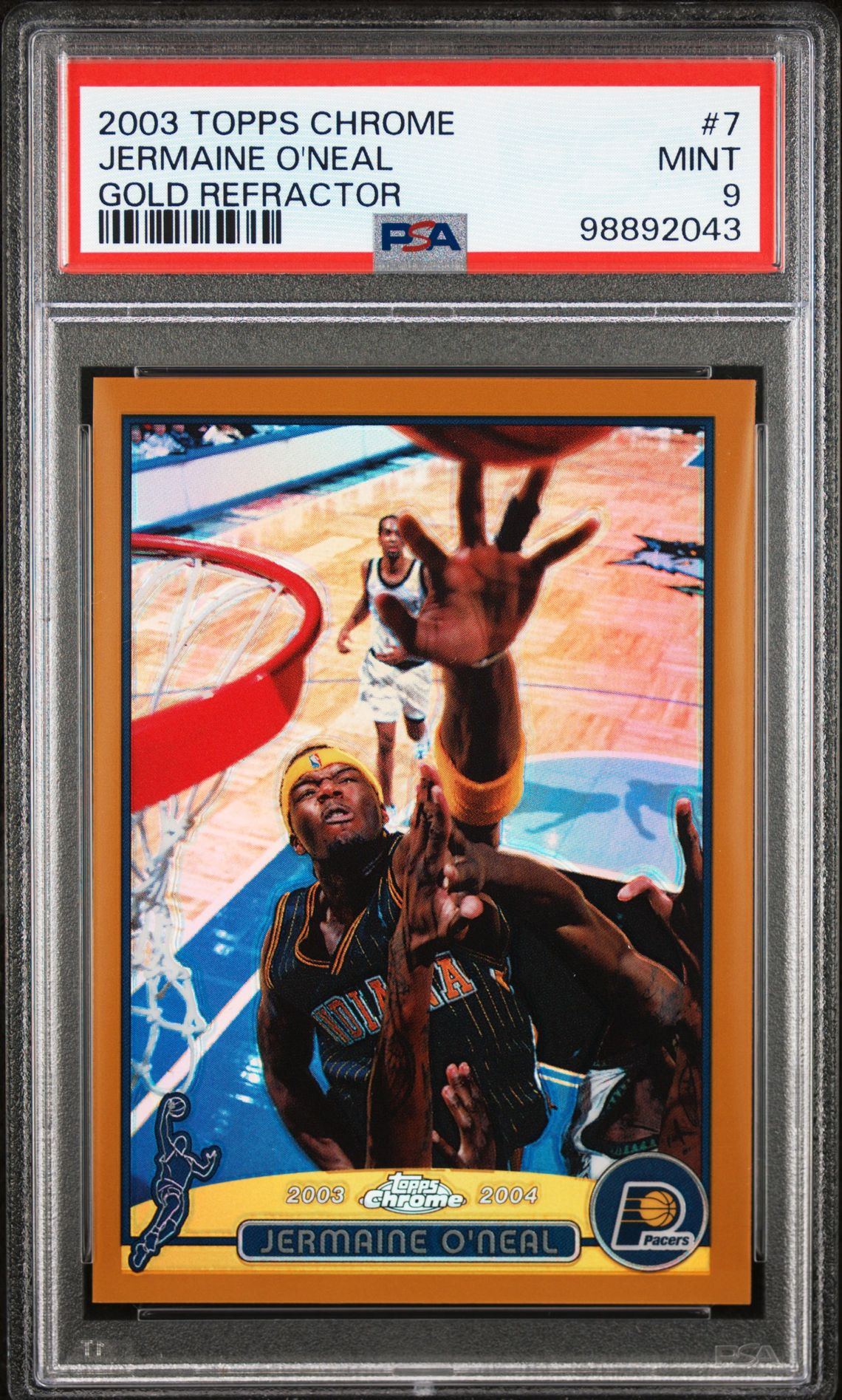 2003 Topps Chrome TOPPS CHROME GOLD REFRACTOR #7 Jermaine O'Neal front
