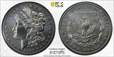 2021-O Privy $1 Morgan Dollar 100th Anniversary MS70