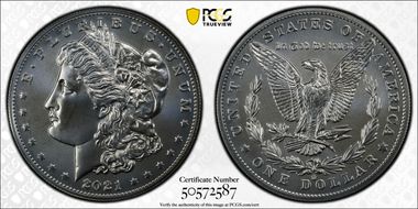 2021-O Privy $1 Morgan Dollar 100th Anniversary MS70