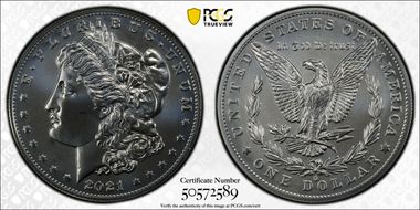 2021-O Privy $1 Morgan Dollar 100th Anniversary MS70