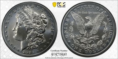 2021-CC Privy $1 Morgan Dollar 100th Anniversary MS69