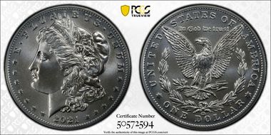 2021-CC Privy $1 Morgan Dollar 100th Anniversary MS69