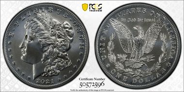 2021-CC Privy $1 Morgan Dollar 100th Anniversary MS69