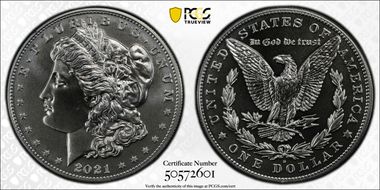 2021-D $1 Morgan Dollar 100th Anniversary MS69