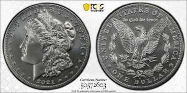 2021-S $1 Morgan Dollar 100th Anniversary MS70