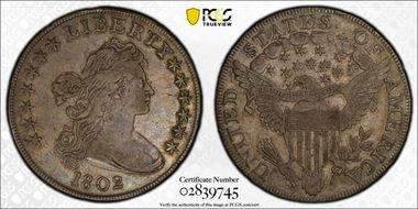 1802 $1 Narrow Date VF30