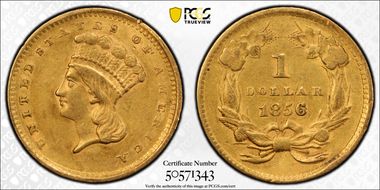 1856 G$1 Slanted 5 N1