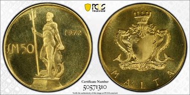 1972 £50 Statue of Neptune MS66