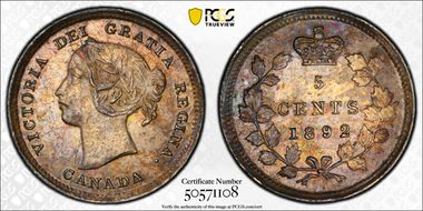 1892 5C Obverse 2 MS63