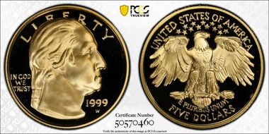 1999-W $5 Washington PR69DCAM