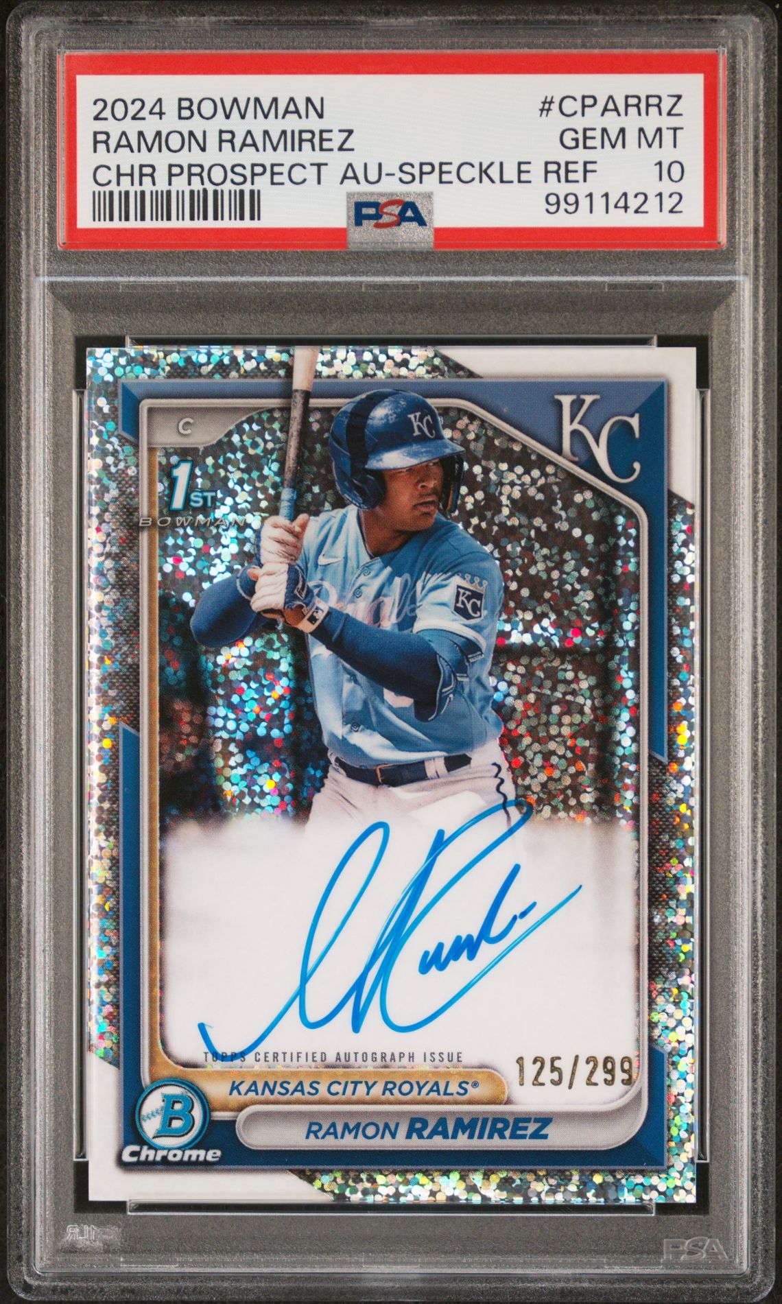 2024 Bowman Chrome Prospect Autographs Ramon Ramirez #Cparrz (Chr Prospect Au-Speckle Ref) Gem Mt 10 front