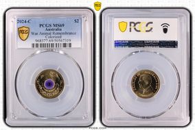 2024-C $2 War Animal Remembrance Colorized MS69