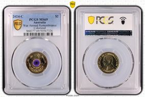 2024-C $2 War Animal Remembrance Colorized MS69