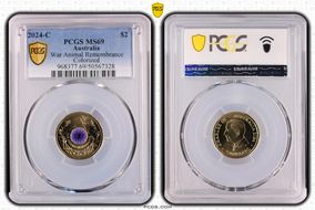 2024-C $2 War Animal Remembrance Colorized MS69