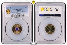 2024-C $2 War Animal Remembrance Colorized MS69