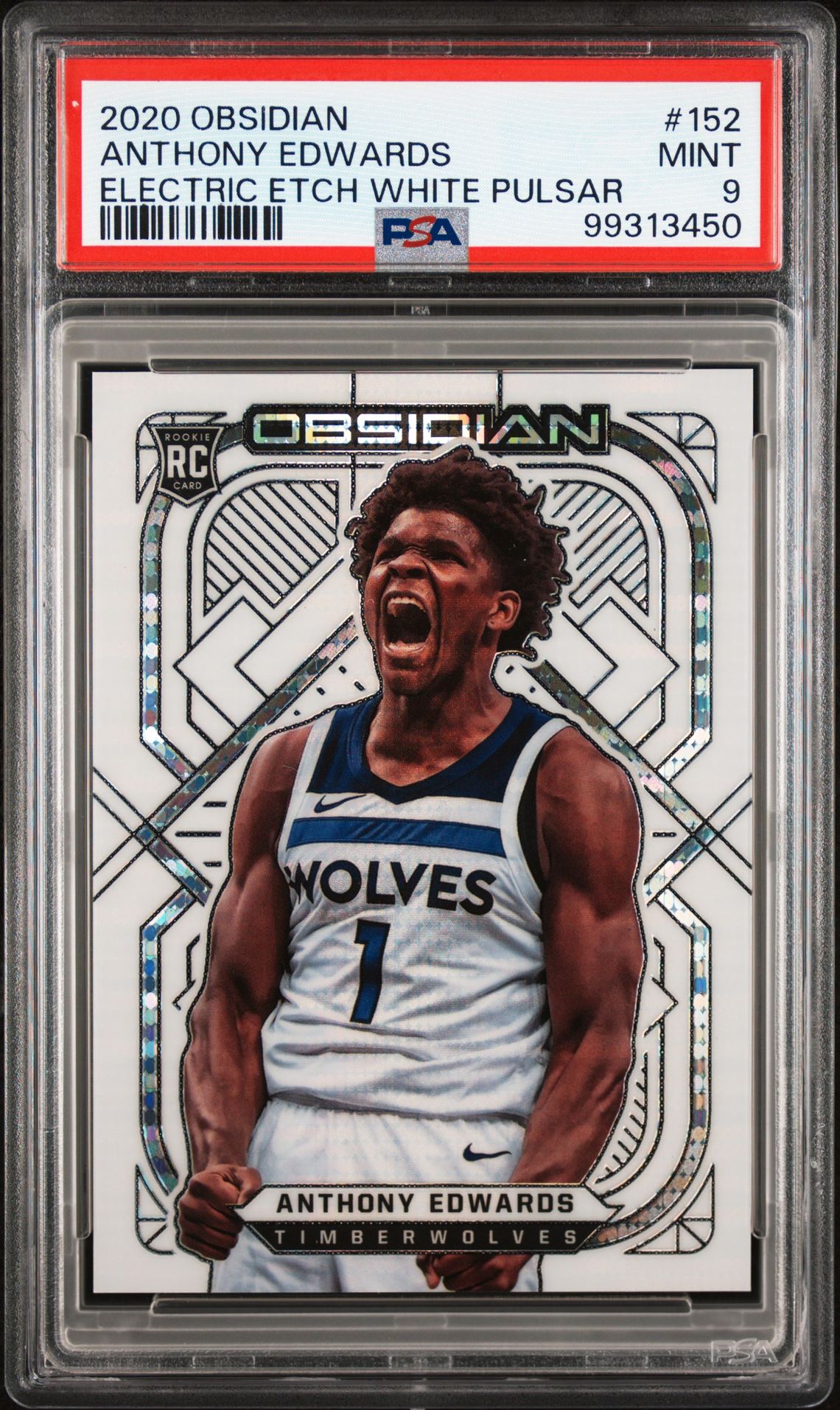 2020 Panini PANINI OBSIDIAN ELECTRIC ETCH WHITE PULSAR #152 Anthony Edwards front
