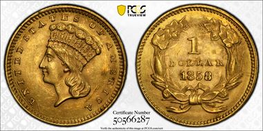 1858 G$1 MS62