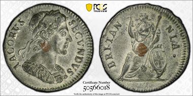 1686 1/4D S-3420 Tin James II MS64