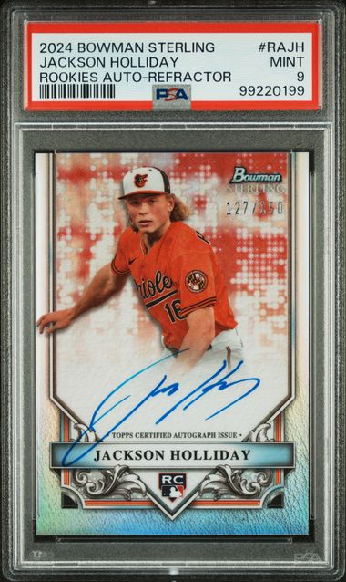 2024 Bowman Sterling Rookies Autographs Jackson Holliday #Rajh (Rookies Auto-Refractor) Mint 9 front
