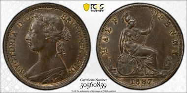 1887 1/2D S-3956 MS62BN