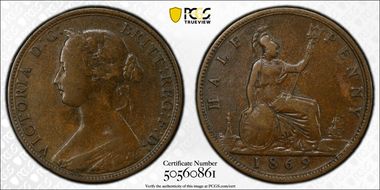 1869 1/2D S-3956 VF25BN