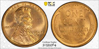 1942-S 1C MS66RD