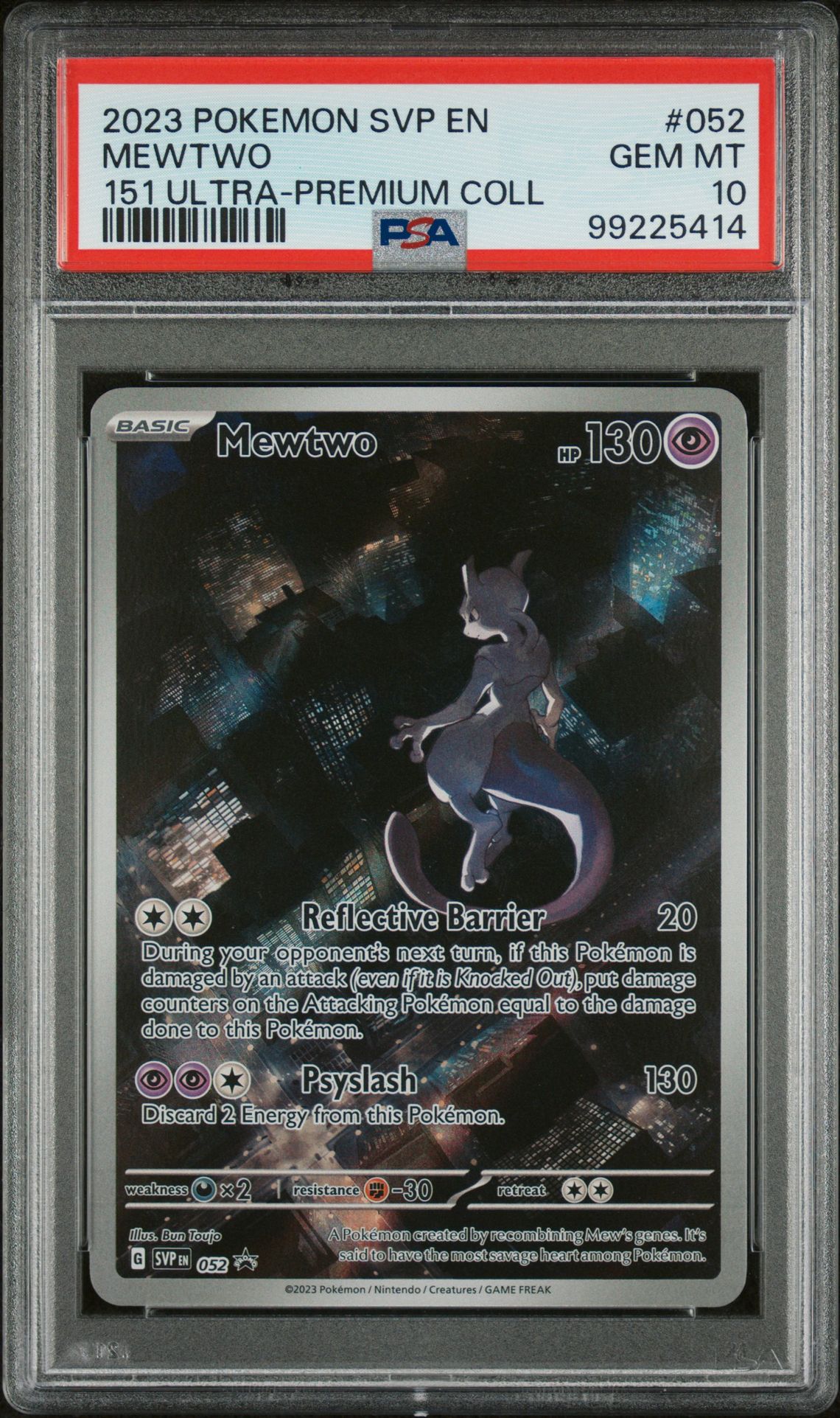 2023 Pokemon POKEMON SVP EN-SV BLACK STAR PROMO 151 ULTRA-PREMIUM COLL #052 Mewtwo front