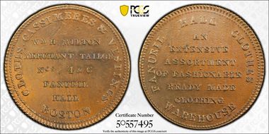 (1830-34) Token HT-163 Copper Wm. H. Milton N1BN