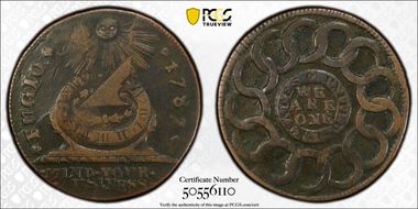 1787 Fugio 1C Newman 7-T VF25BN