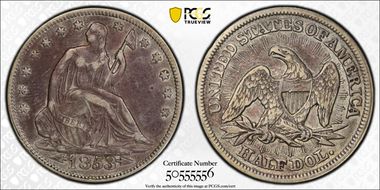 1853 50C A&R, DDR, FS-803 VF35