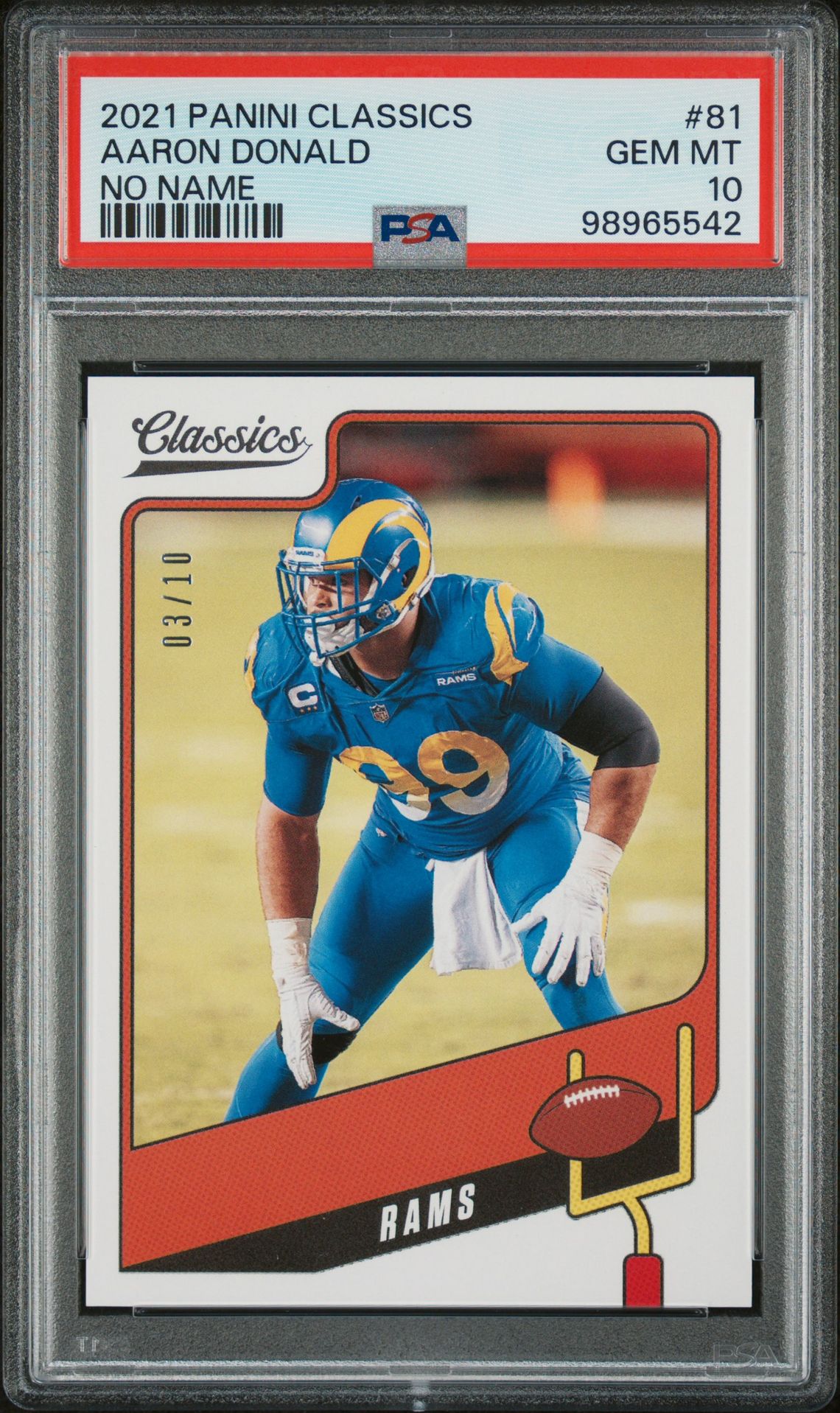 2021 Panini PANINI CLASSICS NO NAME #81 Aaron Donald front