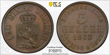 1853 3 Hel MS62BN
