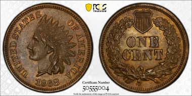 1868 1C AU58BN