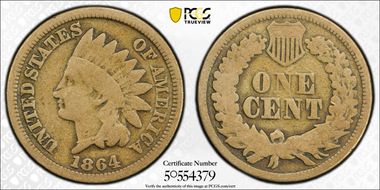 1864 1C Copper-Nickel VG8