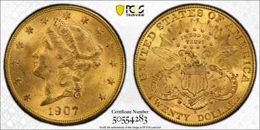 1907-S $20 MS63+
