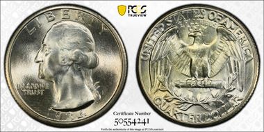 1934 25C Medium Motto MS67