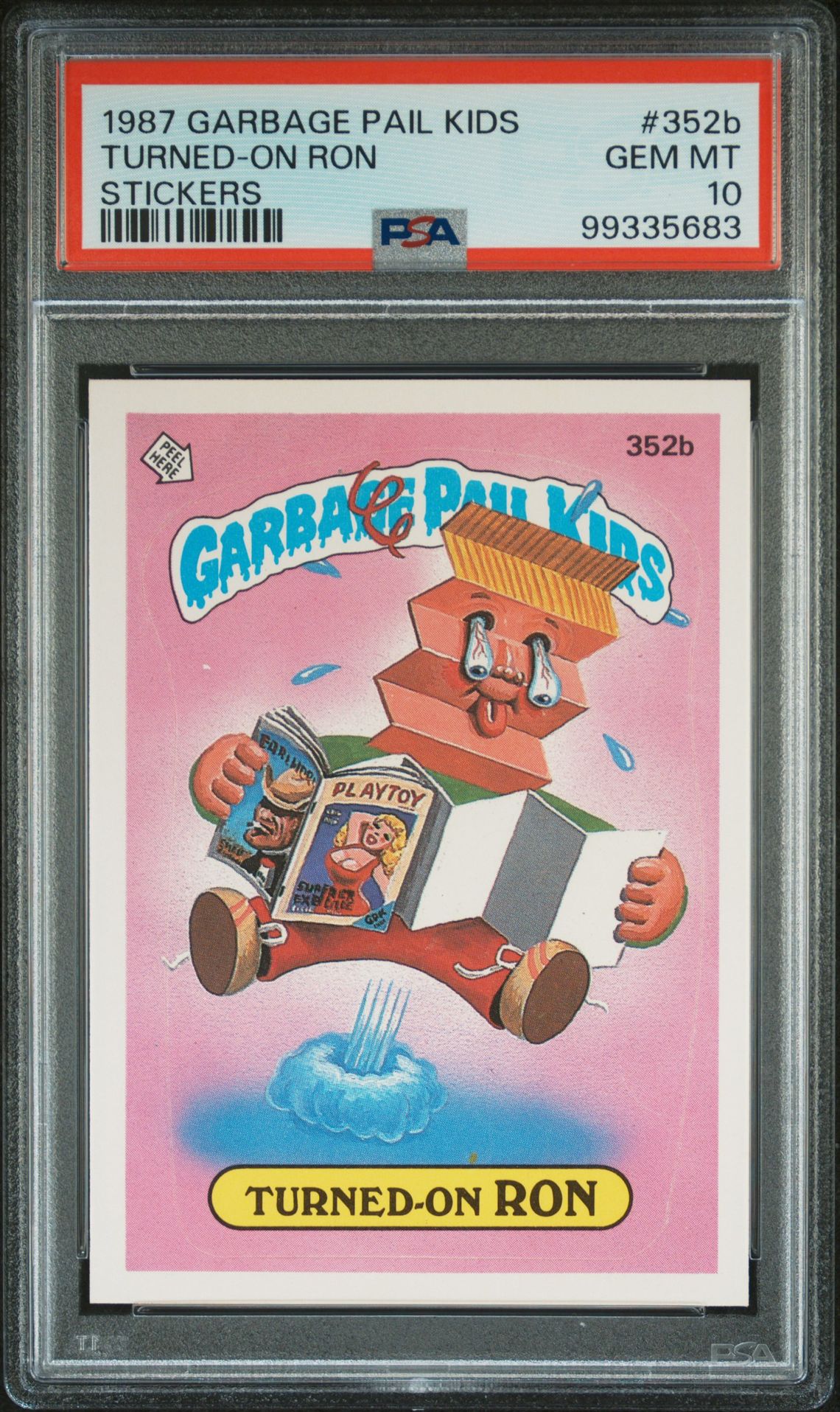 1987 Topps GARBAGE PAIL KIDS STICKERS #352B Turned-On Ron front