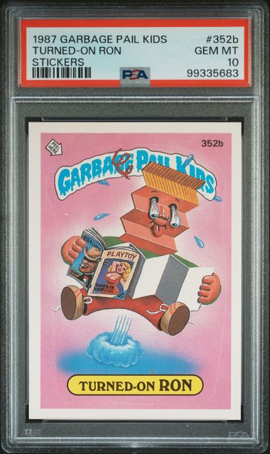 1987 Topps Garbage Pail Kids STICKERS #352B Turned-On Ron front
