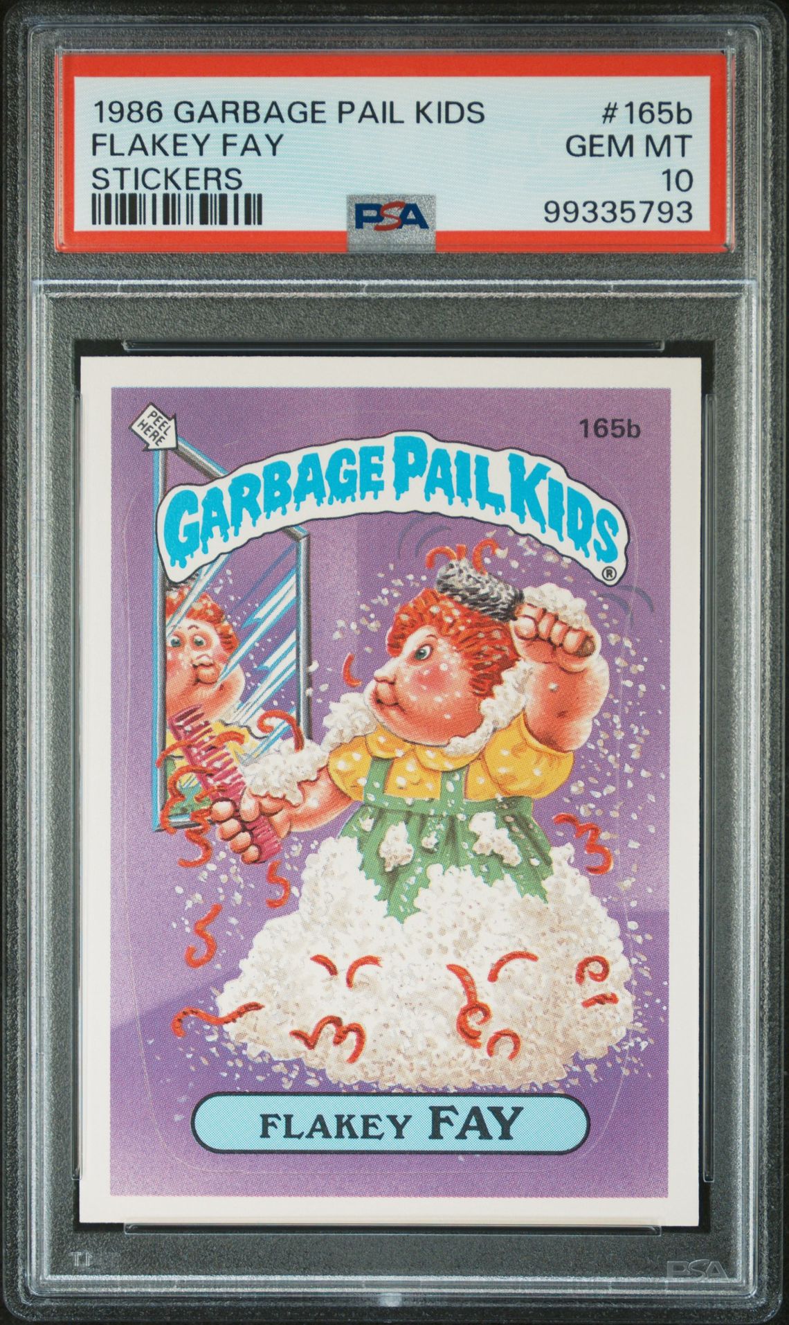 1986 Topps GARBAGE PAIL KIDS STICKERS #165B Flakey Fay front