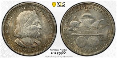 1893 50C Columbian MS64