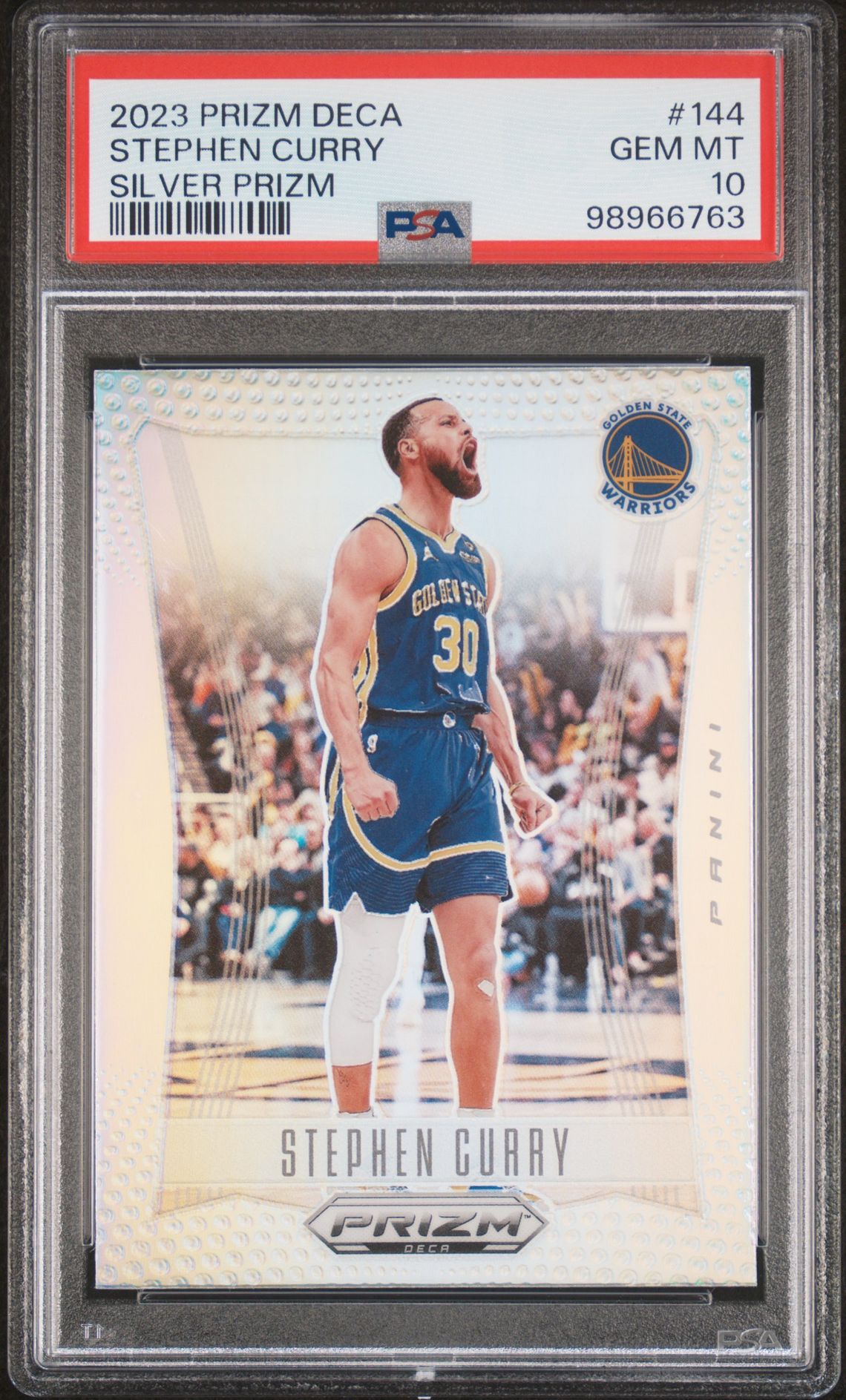 2023 Panini Prizm Deca Stephen Curry #144 (Silver Prizm) Gem Mt 10 front