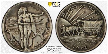 1926-S 50C Oregon AU50