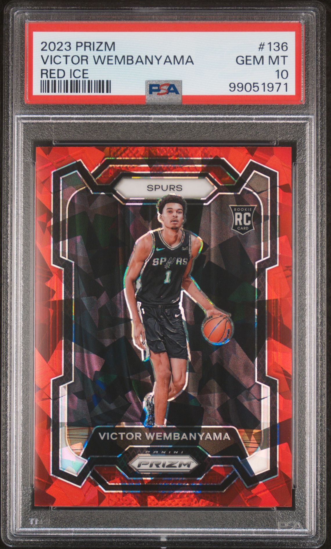 2023 Panini Prizm Victor Wembanyama #136 (Red Ice) Gem Mt 10 front