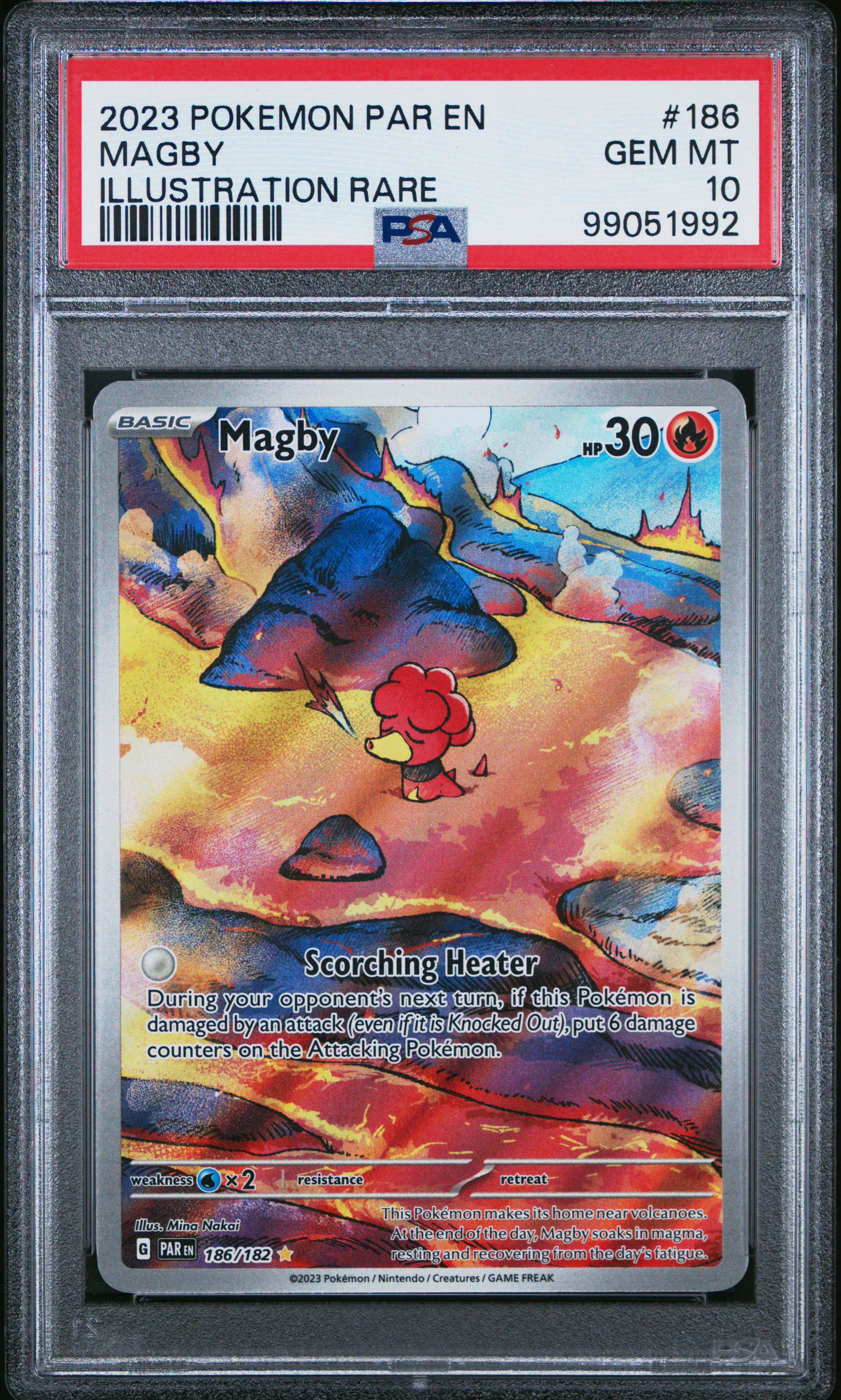 2023 Pokemon Par En-Paradox Rift Magby #186 (Illustration Rare) Gem Mt 10 front