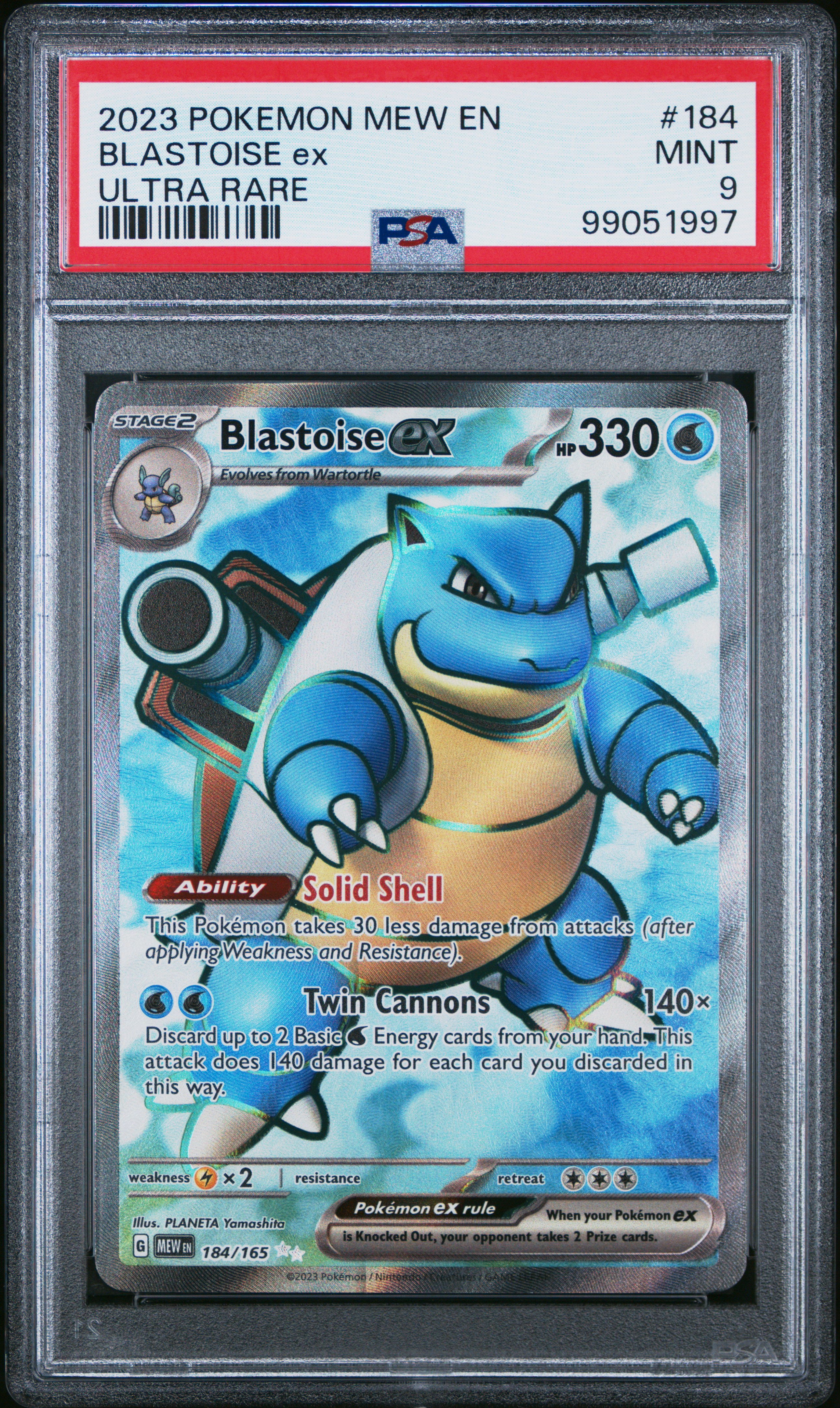 2023 Pokemon Mew En-151 Blastoise Ex #184 (Ultra Rare) Mint 9 front