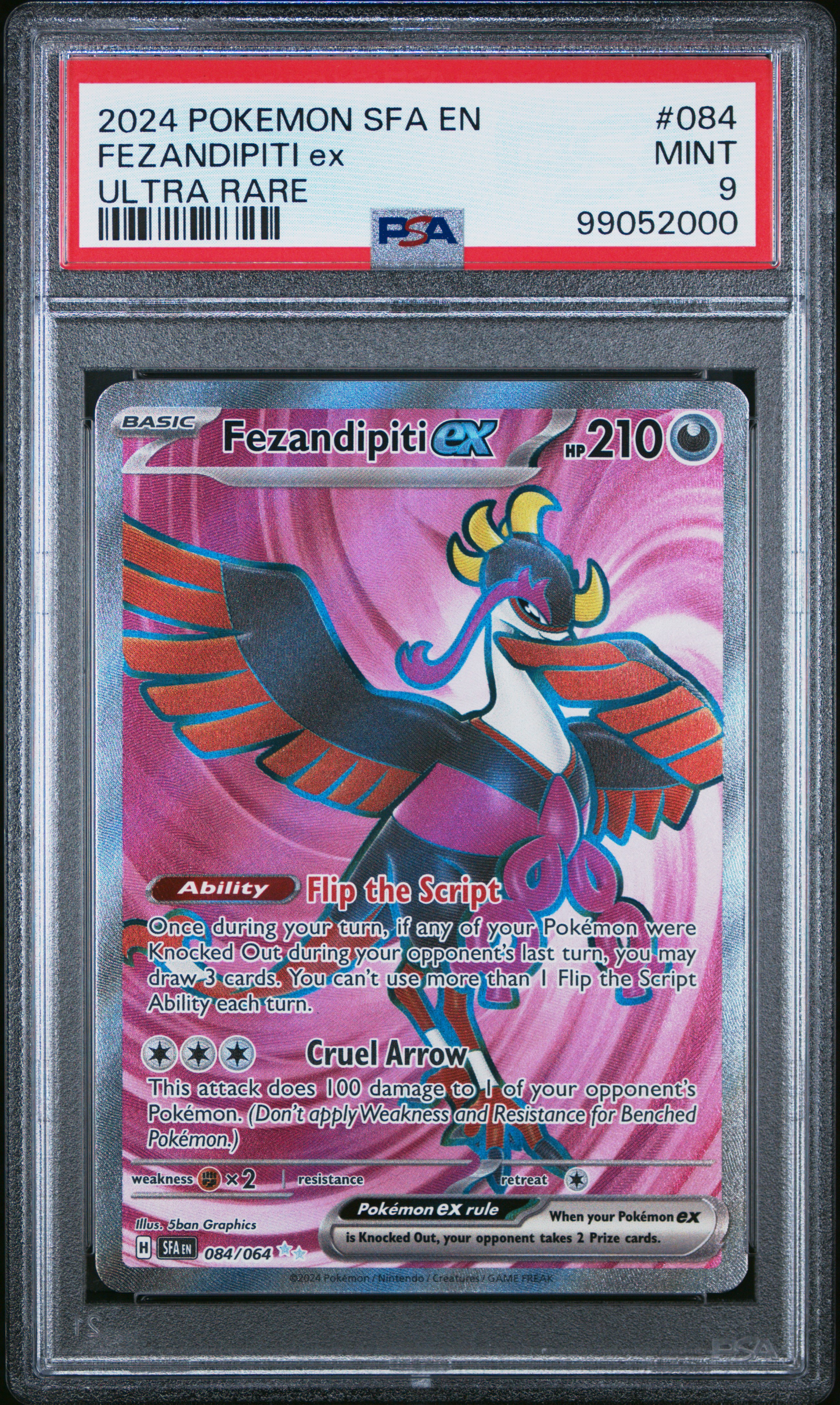 2024 Pokemon Sfa En-Shrouded Fable Fezandipiti Ex #084 (Ultra Rare) Mint 9 front