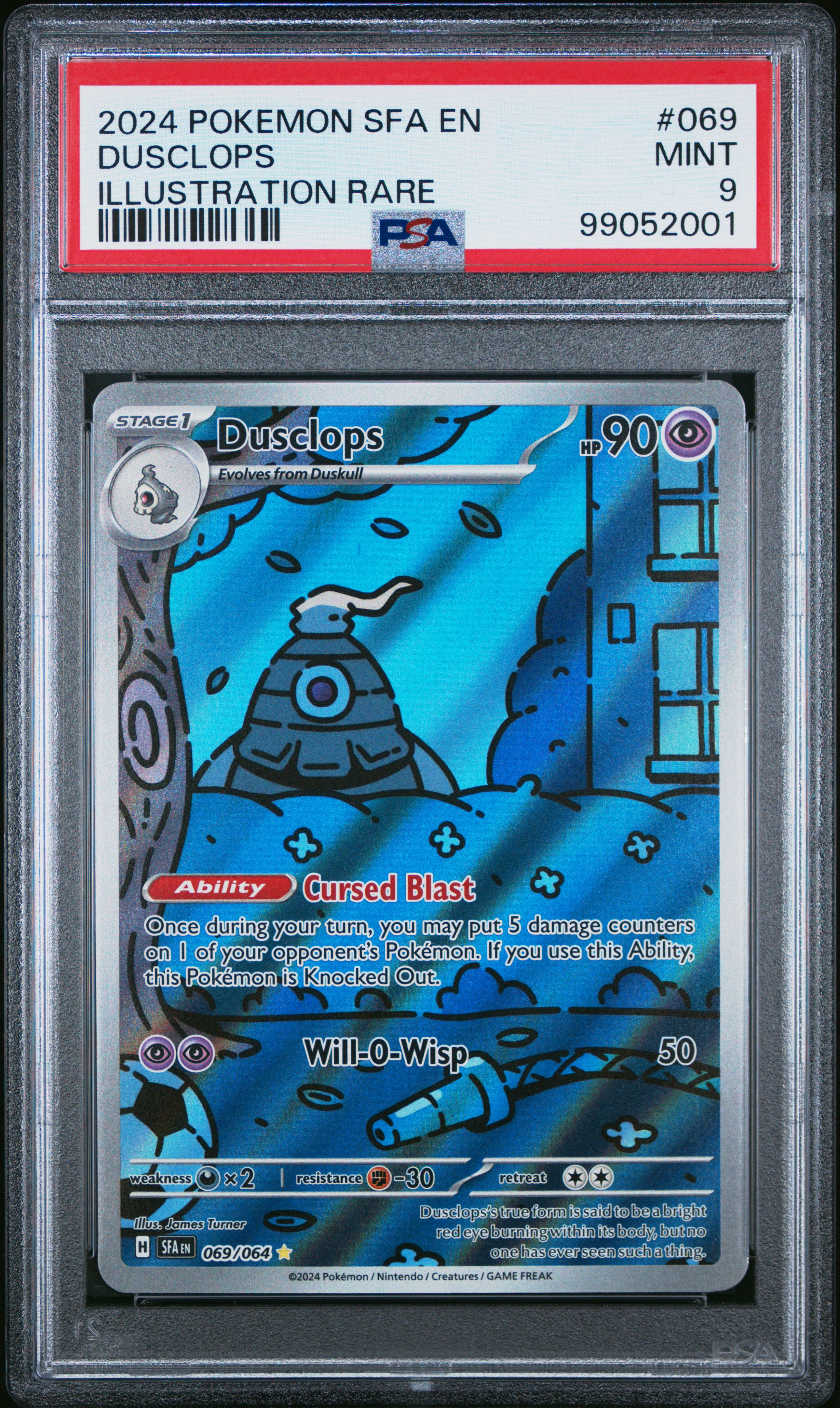 2024 Pokemon Sfa En-Shrouded Fable Dusclops #069 (Illustration Rare) Mint 9 front