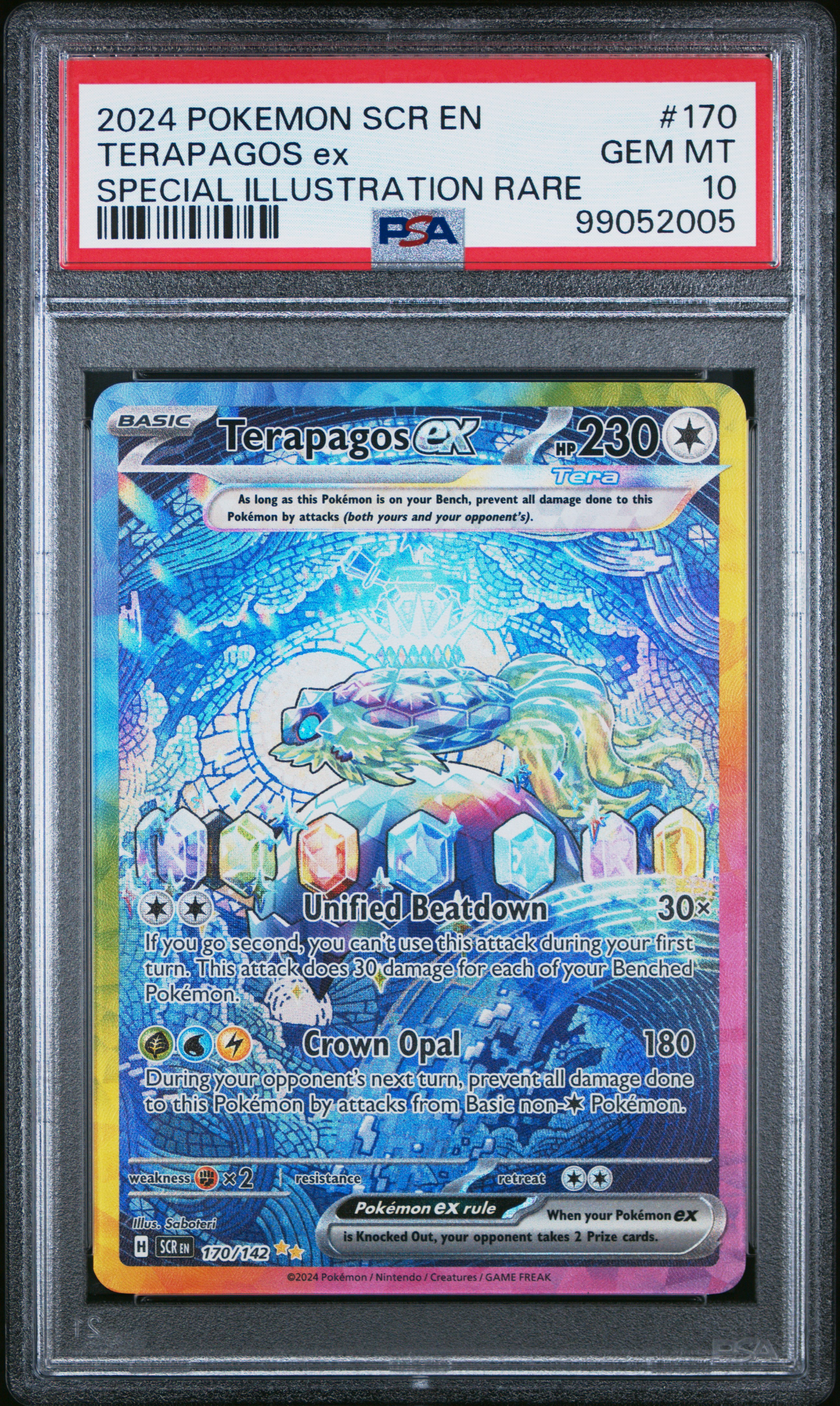 2024 Pokemon Scr En-Stellar Crown Terapagos Ex #170 (Special Illustration Rare) Gem Mt 10 front