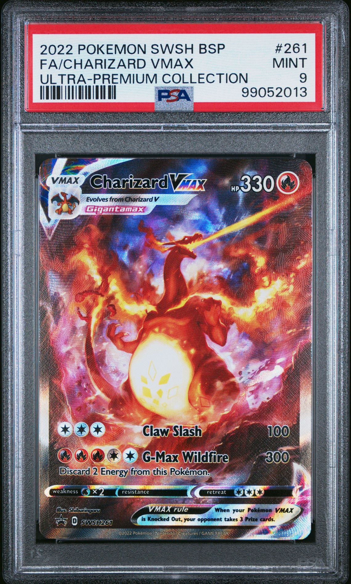 2022 Pokemon Swsh Black Star Promo Fa/Charizard Vmax #261 (Ultra-Premium Collection) Mint 9 front