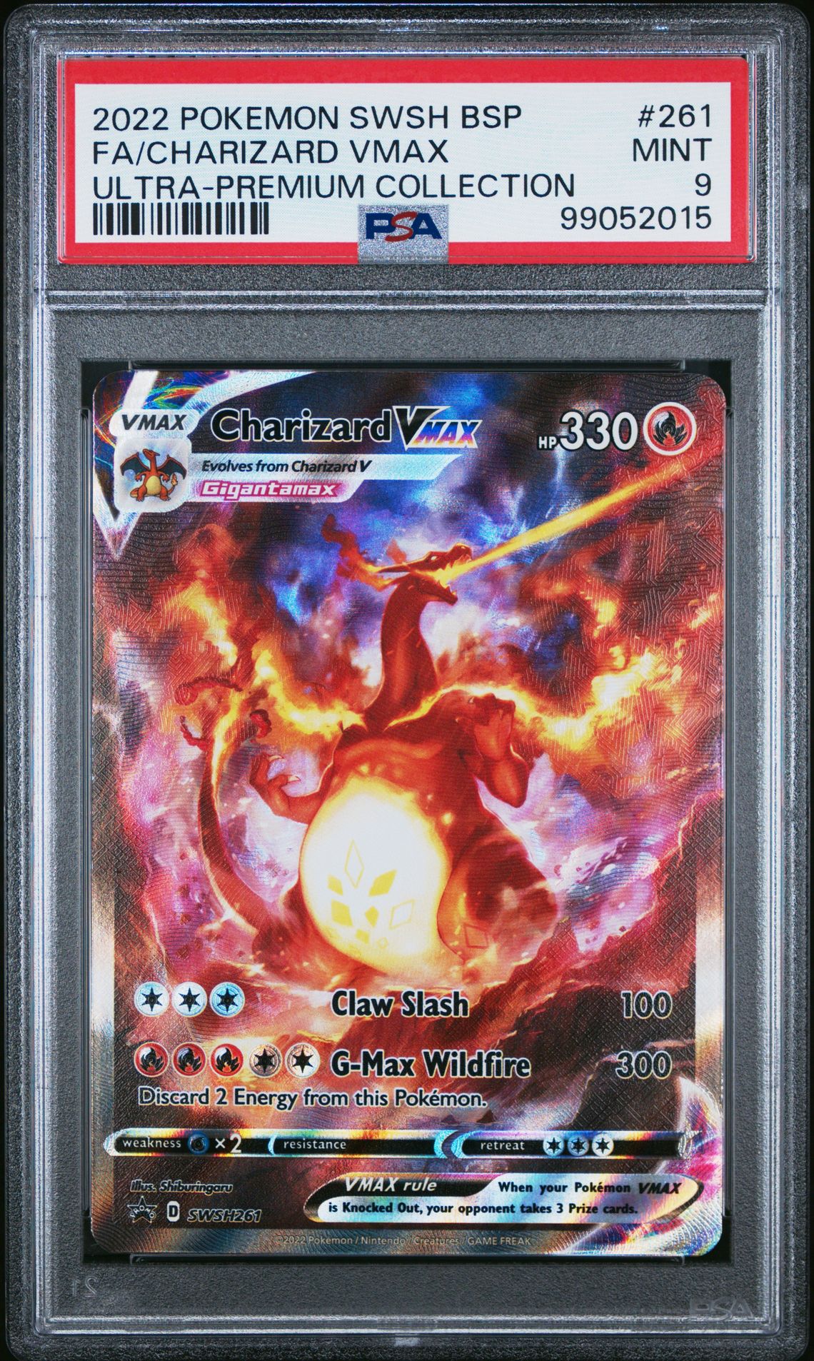 2022 Pokemon Swsh Black Star Promo Fa/Charizard Vmax #261 (Ultra-Premium Collection) Mint 9 front